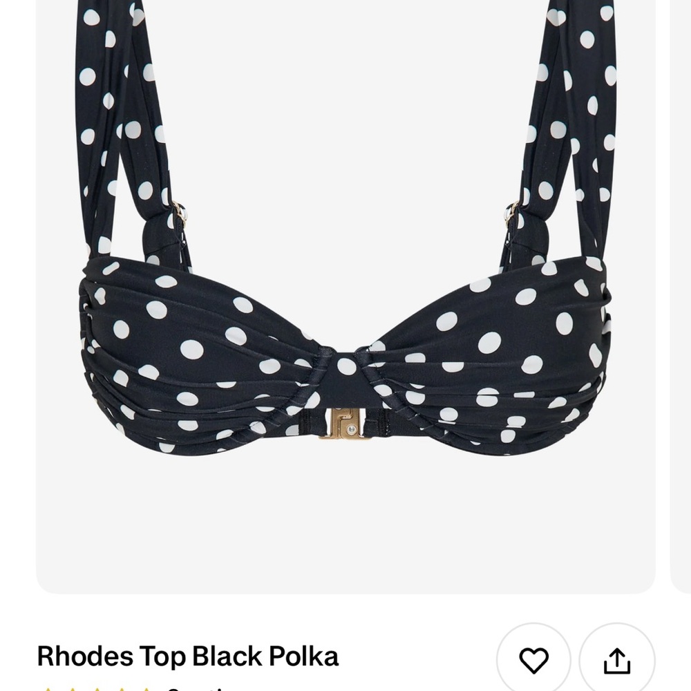 Black Polka Dot Bikini Top